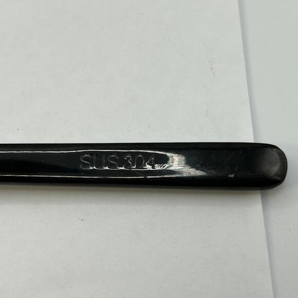 2 Iced Tea Spoons Gold Stainless Steel SUS 304 With Glossy Black Handle 7 3/4" - Picture 7 of 7